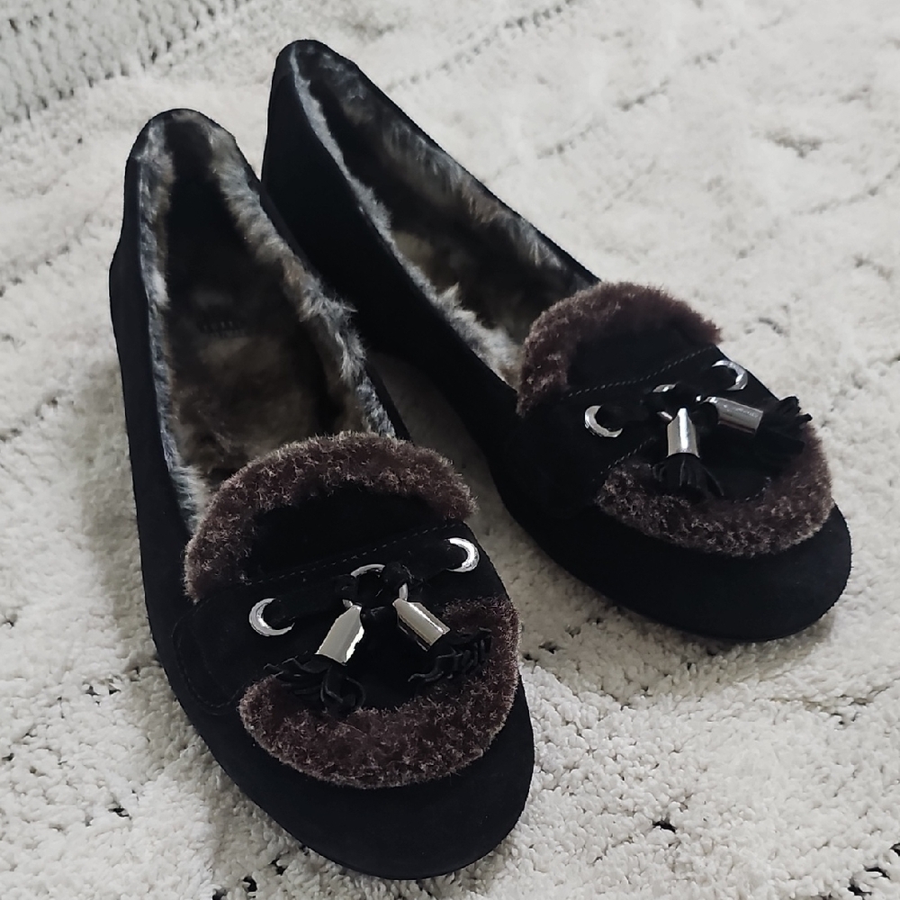 Stuart Weitzman Black and Brown Loafers